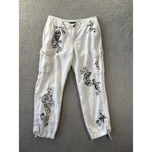 Lauren Ralph Lauren Pants Womens 6 Linen Cargo Painted Floral LRL‎